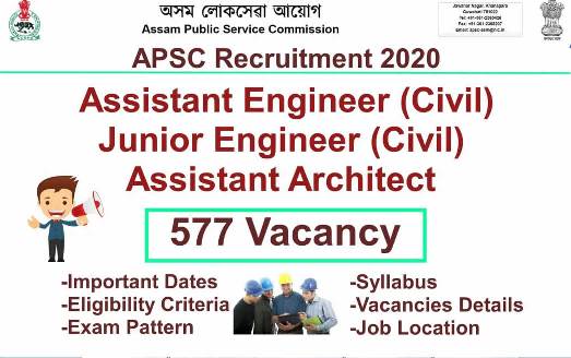 Notice For 577 AE JE Architect Posts In APSC