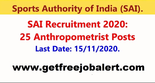 Apply For 25 Anthropometrist Posts In SAI