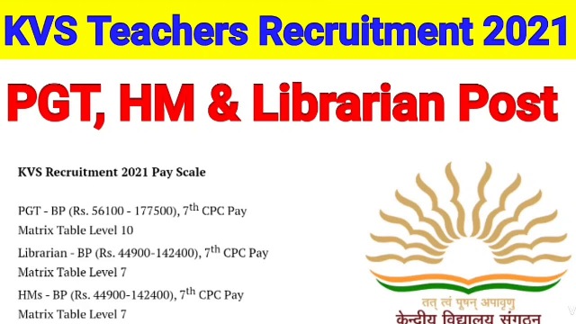 Apply For 27 PGT HM Librarian Posts In KVS 2021