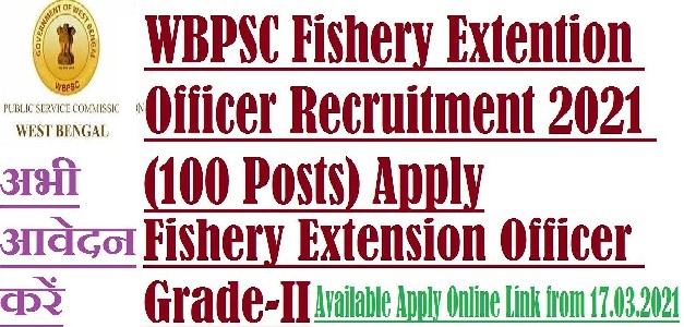 00 Fishery Extension Officer Posts in WBPSC