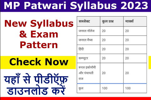 MPPEB Patwari Syllabus Exam Pattern