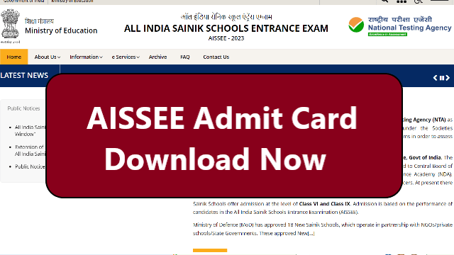 NTA AISSEE Admit Card 2023