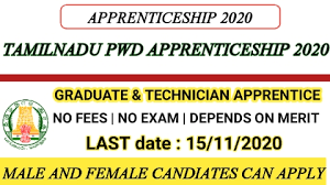 280 Apprentices Job in PWD Tamilnadu 2020 1