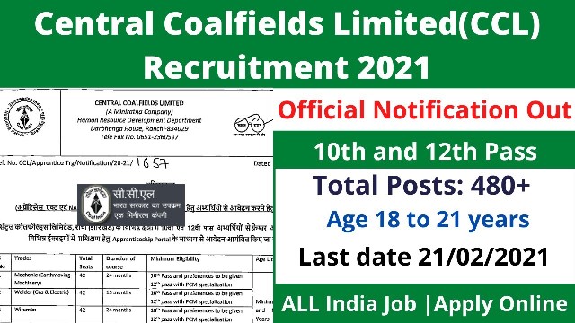 482 Trade Apprentice Recruitment In CCL Ranchi Jharkhand 1