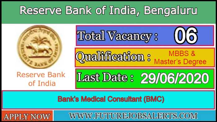 Apply For 02 Medical Consultant Posts In RBI 1