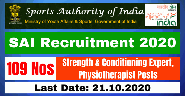 Apply For 109 Physiotherapist and Expert Posts In SAI 1