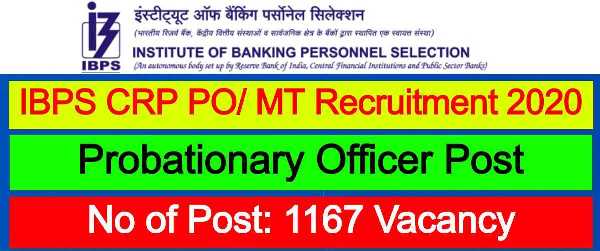 Apply For 1167 CRP PO MT Recruitment In IBPS 1