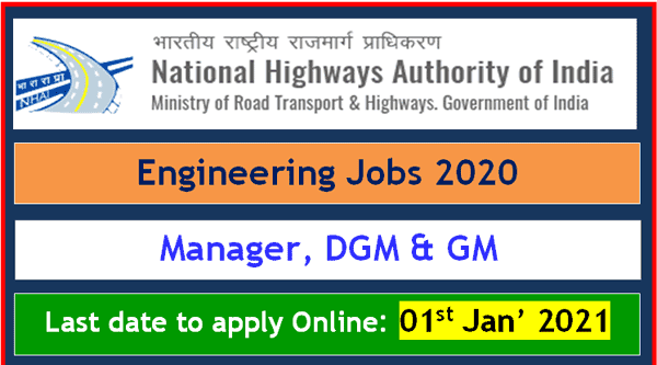 Apply For 163 Manager General Manager Posts In NHAI 1