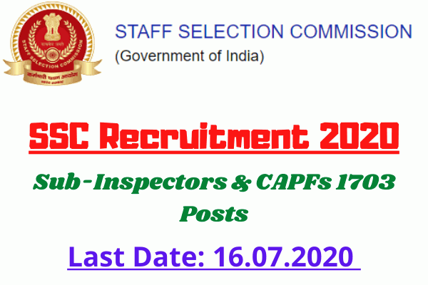 Apply For 1703 Sub Inspector Posts In SSC 2020 1