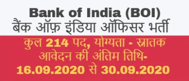 Apply For 214 Officers Posts In Bank Of India 1