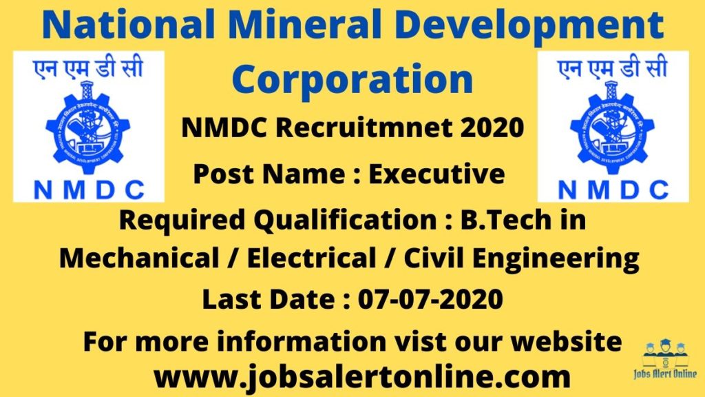 Apply For 22 Executive Recruitment In NMDC Limited 1