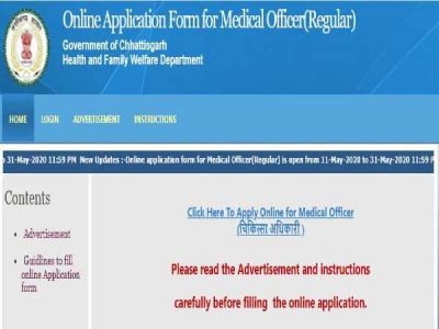 Apply For 300 Medical Officer Posts In CG DHFW 1