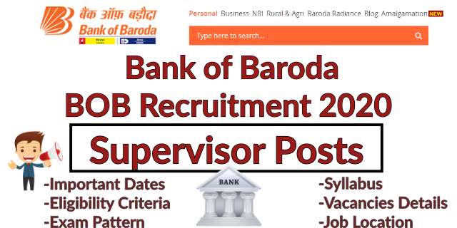 Apply For 49 Business Correspondent Supervisor Posts in BOB 1