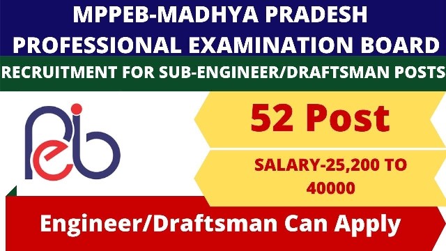 Apply For 52 Sub Engineer Draftsman Posts In MPPEB 1