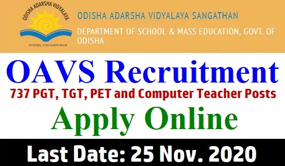 Apply For 737 Principal PGT TGT Computer Teacher In OAVS 1