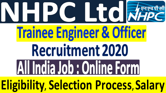 Apply For 86 Trainee Engineer Posts In NHPC 2020 1