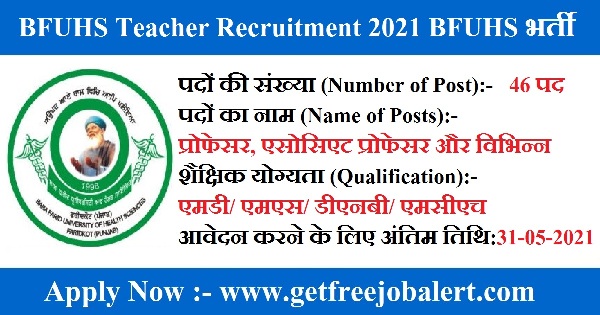 BFUHS Teacher Recruitment 2021 2022 1