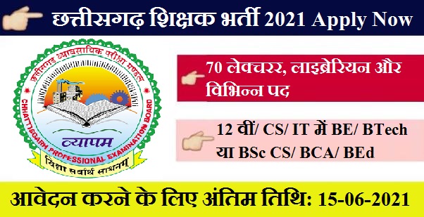 CG Teacher Recruitment 2021 70 Lecturer Librarian Various Post 1