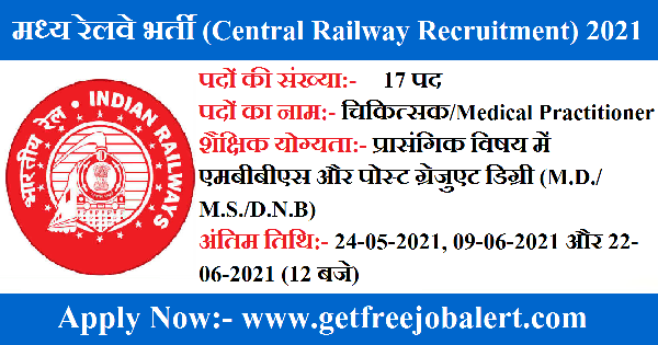 Central Railway Recruitment 2021 Apply Now 1