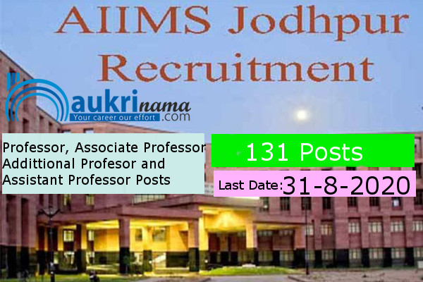 Details of 131 Faculty Recruitment In AIIMS Jodhpur 1