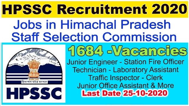 HPSSC Recruitment 2020 Jobs in Himachal Pradesh Staff Select 1