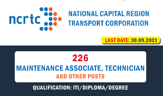 NCRTC Recruitment 2021 226 Maintenance Associate Programming Technician Recruitment 1