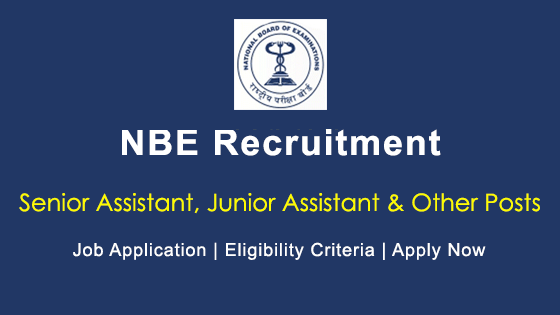 National Board of Examinations Recruitment 2020 for 90 Jr Assistant Posts 1