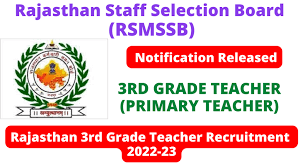 Rajasthan 3rd Grade Teacher Recruitment 2022 23 Online Form 1