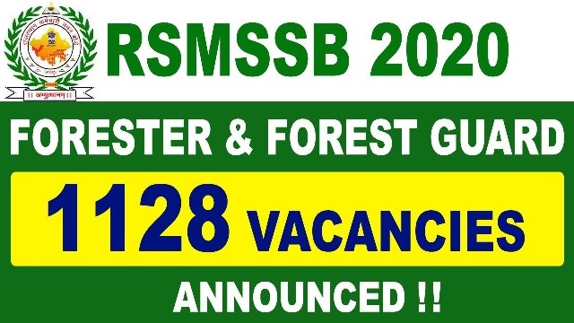 Recruitment For 1128 Forester Forest Guard Posts In RSMSSB 1