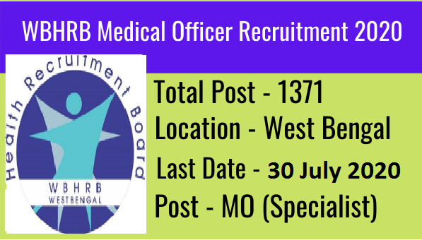 Recruitment For 1371 Medical Officer Posts In WBHRB 2020 1