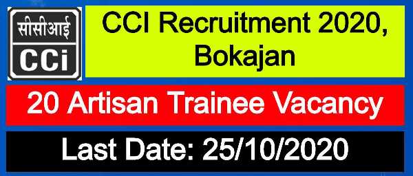 Recruitment For 20 Artisan Trainee Posts In CCI 2019 1