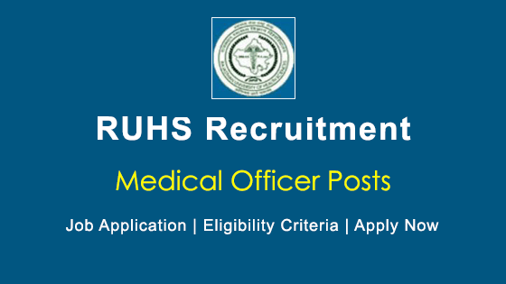 Recruitment For 2000 Medical Officer Posts In RUHS 1