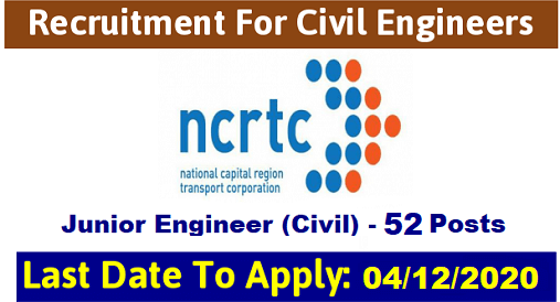 Recruitment For 52 Junior Engineer Posts In NCRTC 1